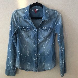 H&M Divided button up constellation shirt